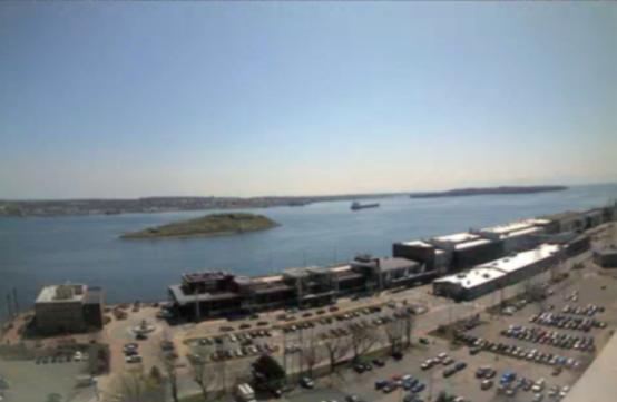 A harbor surveillance camera frame