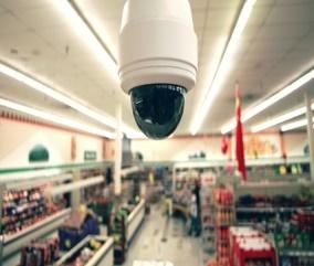Dome camera in a retail store